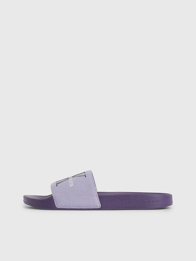 purple recycelte canvas-slippers für herren - calvin klein jeans