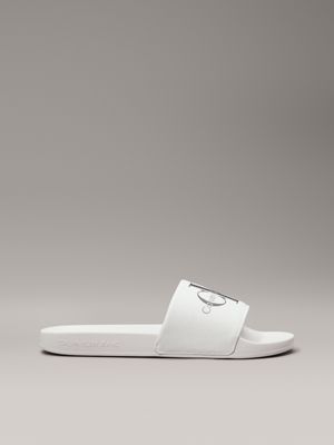 White calvin hot sale klein slides