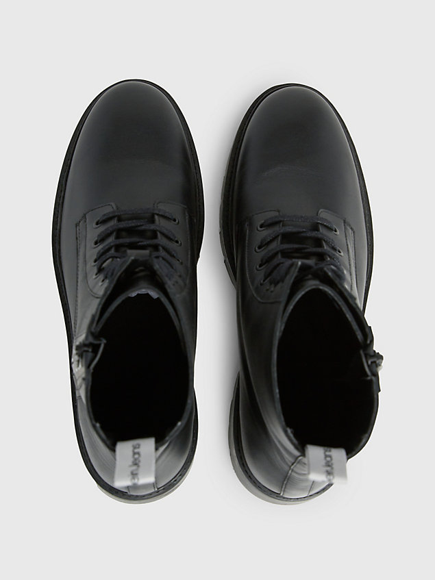black leather boots for men calvin klein jeans