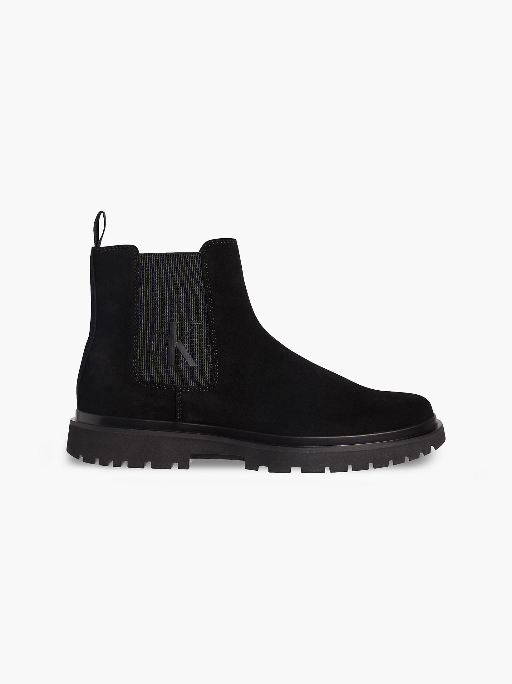 Black Suede Chelsea Boots undefined men Calvin Klein
