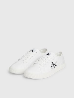 Calvin klein ireland canvas shop white plimsoll trainers