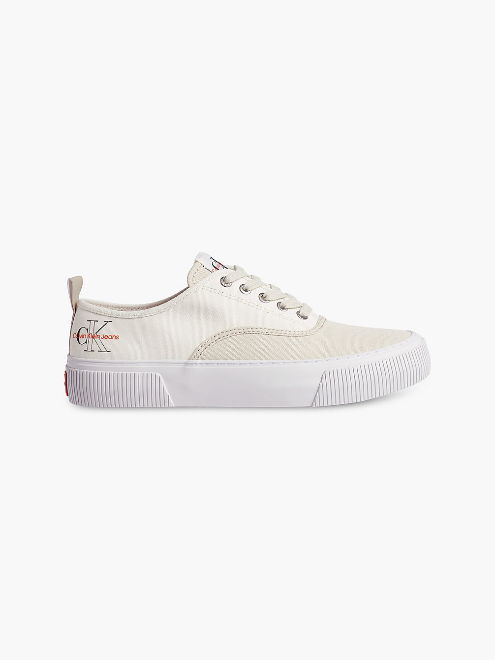 WHITE/EGGSHELL Recycled Canvas Trainers undefined men Calvin Klein