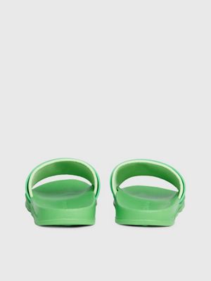 classic green/sharp green logo sliders for men calvin klein jeans