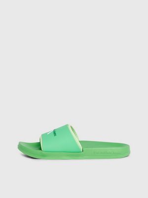 classic green/sharp green logo sliders for men calvin klein jeans