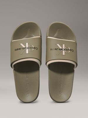 mermaid/eggshell logo sliders for men calvin klein jeans