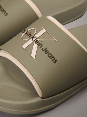 mermaid/eggshell logo sliders for men calvin klein jeans