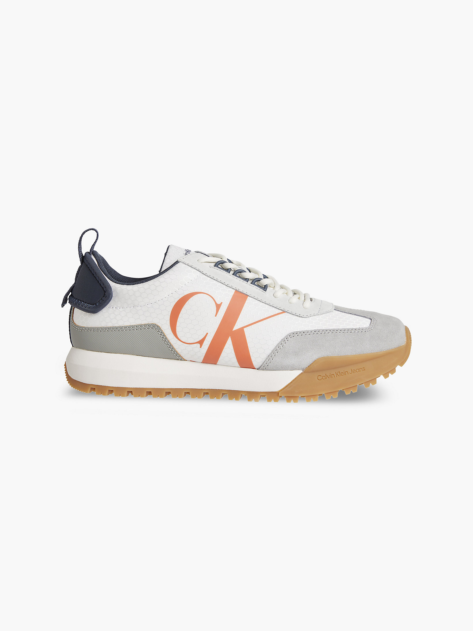 White/coral Orange Recycled Trainers undefined men Calvin Klein