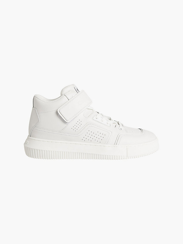 white leather high-top trainers for men calvin klein jeans