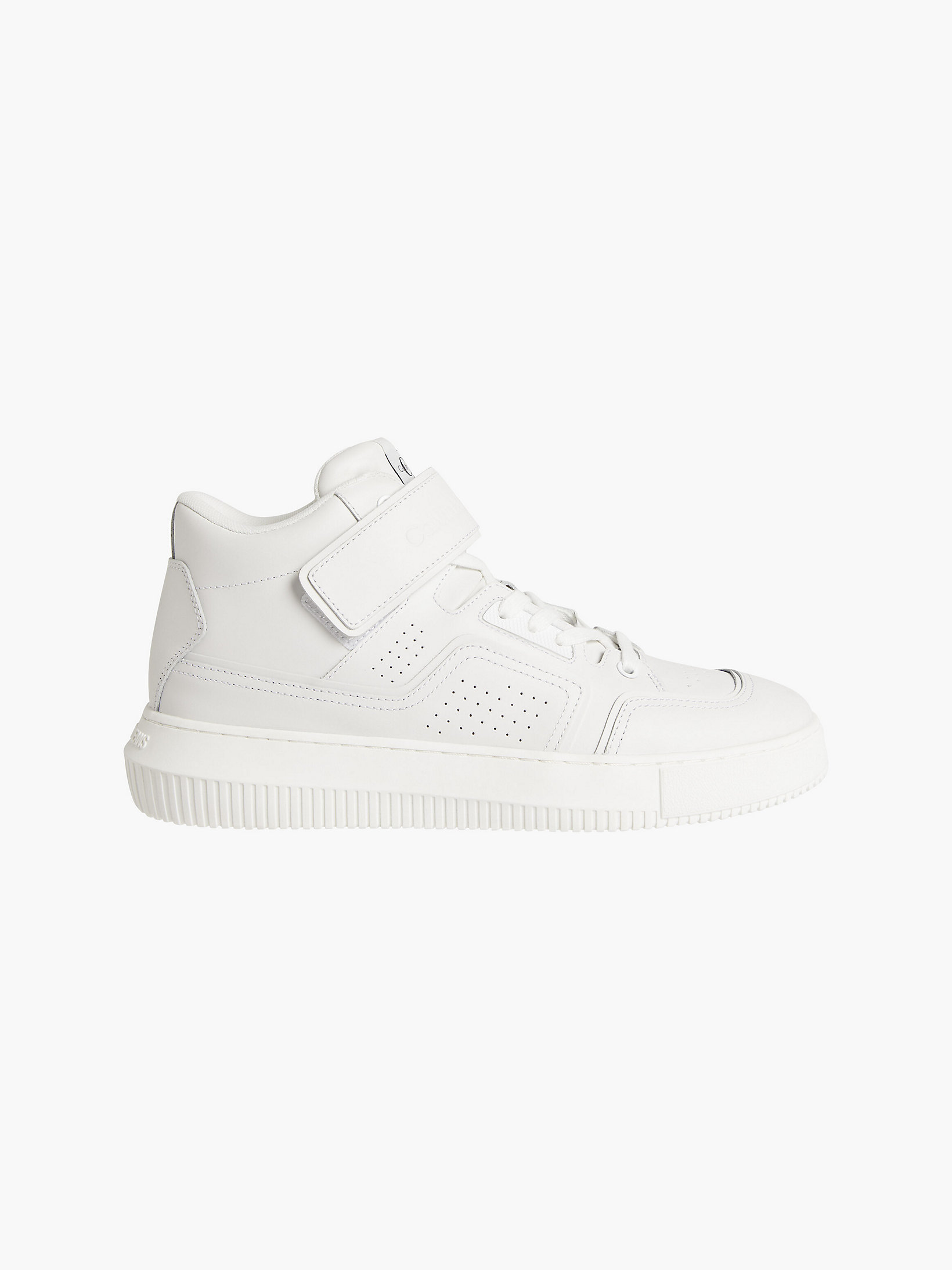 Triple White Leather High-Top Trainers undefined men Calvin Klein