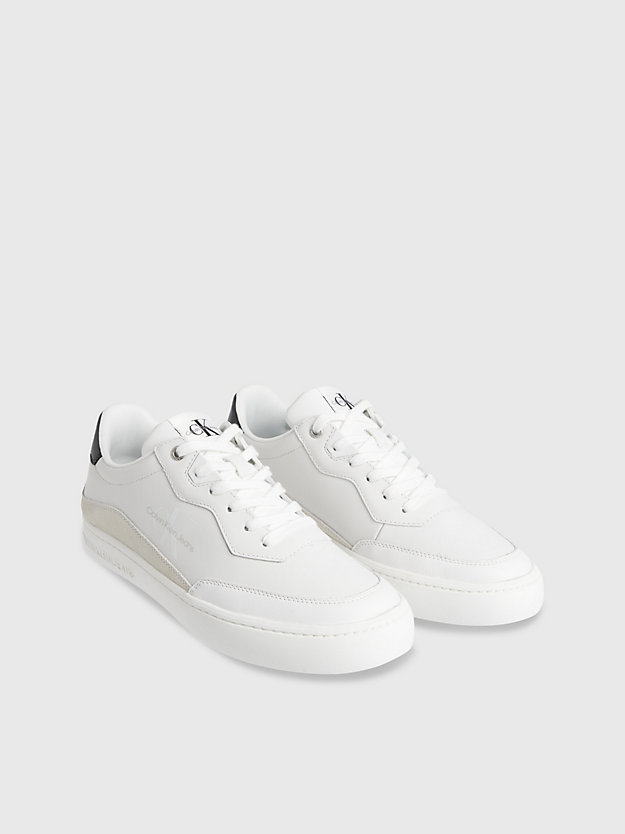 WHITE/BLACK Leather Trainers for men CALVIN KLEIN JEANS