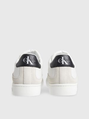 WHITE/BLACK Leather Trainers for men CALVIN KLEIN JEANS