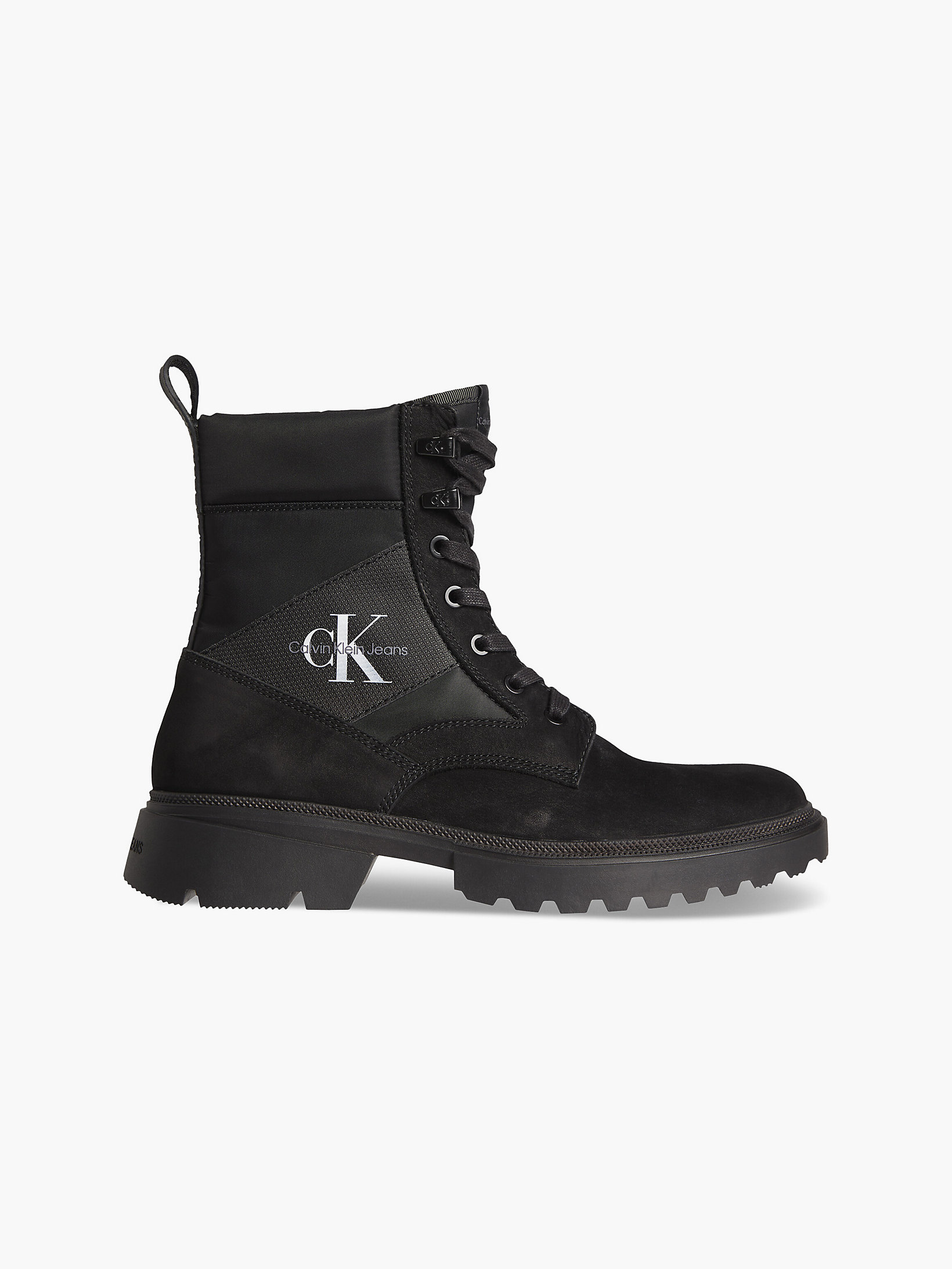 Black Suede Chunky Boots undefined men Calvin Klein