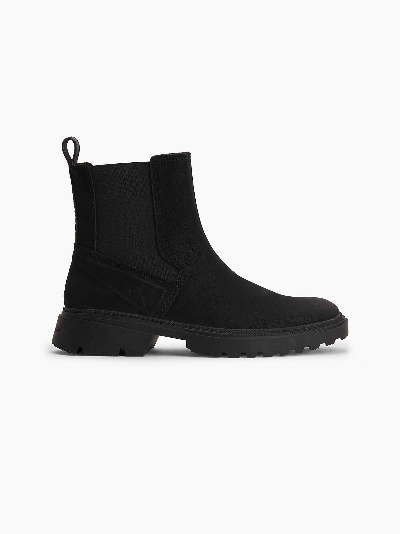 Black Leather Chunky Chelsea Boots undefined men Calvin Klein