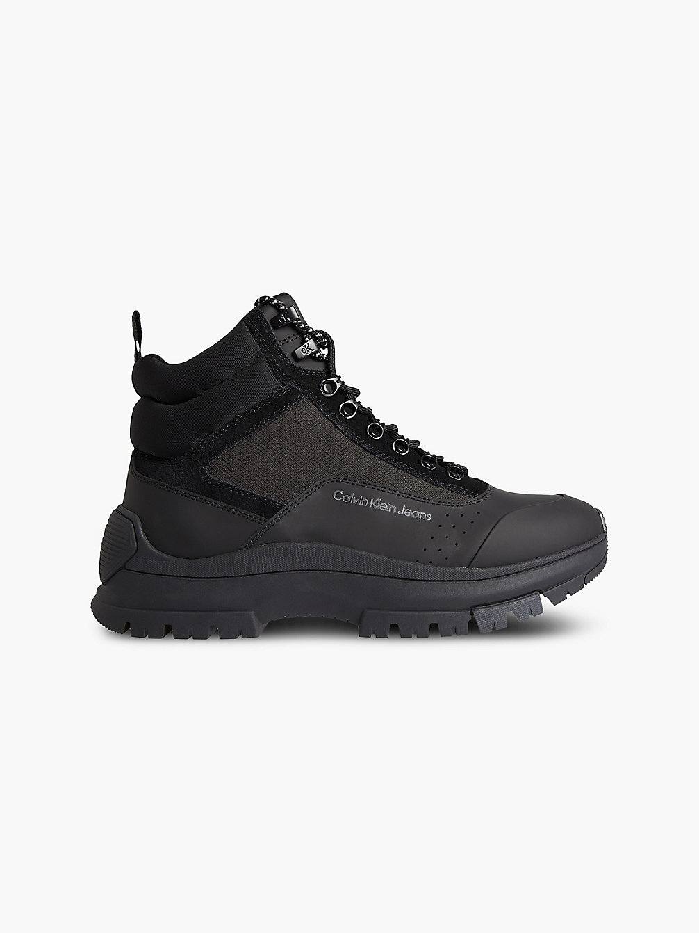 BLACK Leather Hybrid Boots undefined men Calvin Klein