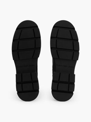 BLACK Stivali pesanti in pelle da uomo CALVIN KLEIN JEANS