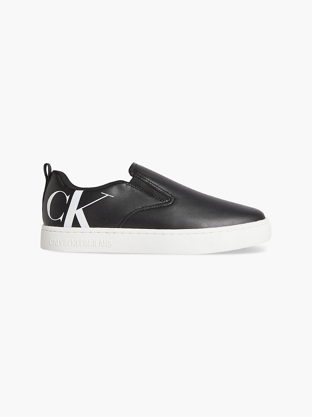 BLACK Leather Slip-On Shoes undefined men Calvin Klein