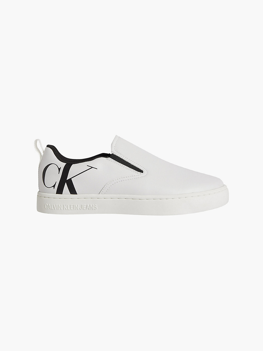 BRIGHT WHITE Leather Slip-On Shoes undefined men Calvin Klein