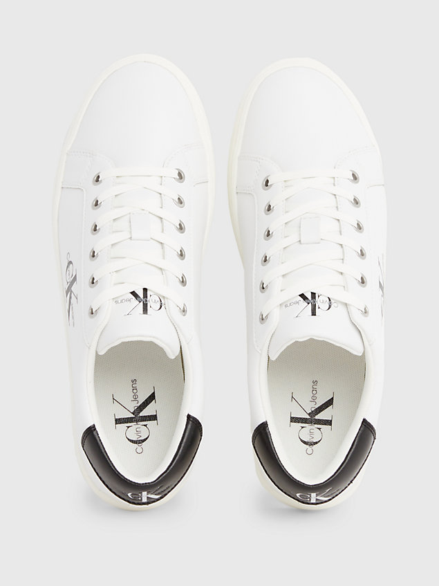white leder-sneakers für herren - calvin klein jeans