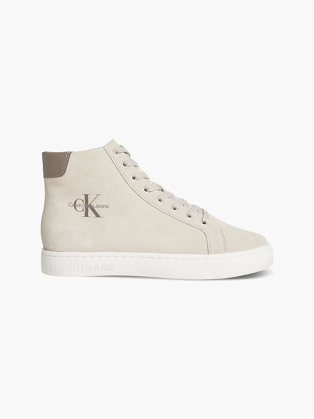 EGGSHELL Suede High-Top Trainers undefined men Calvin Klein