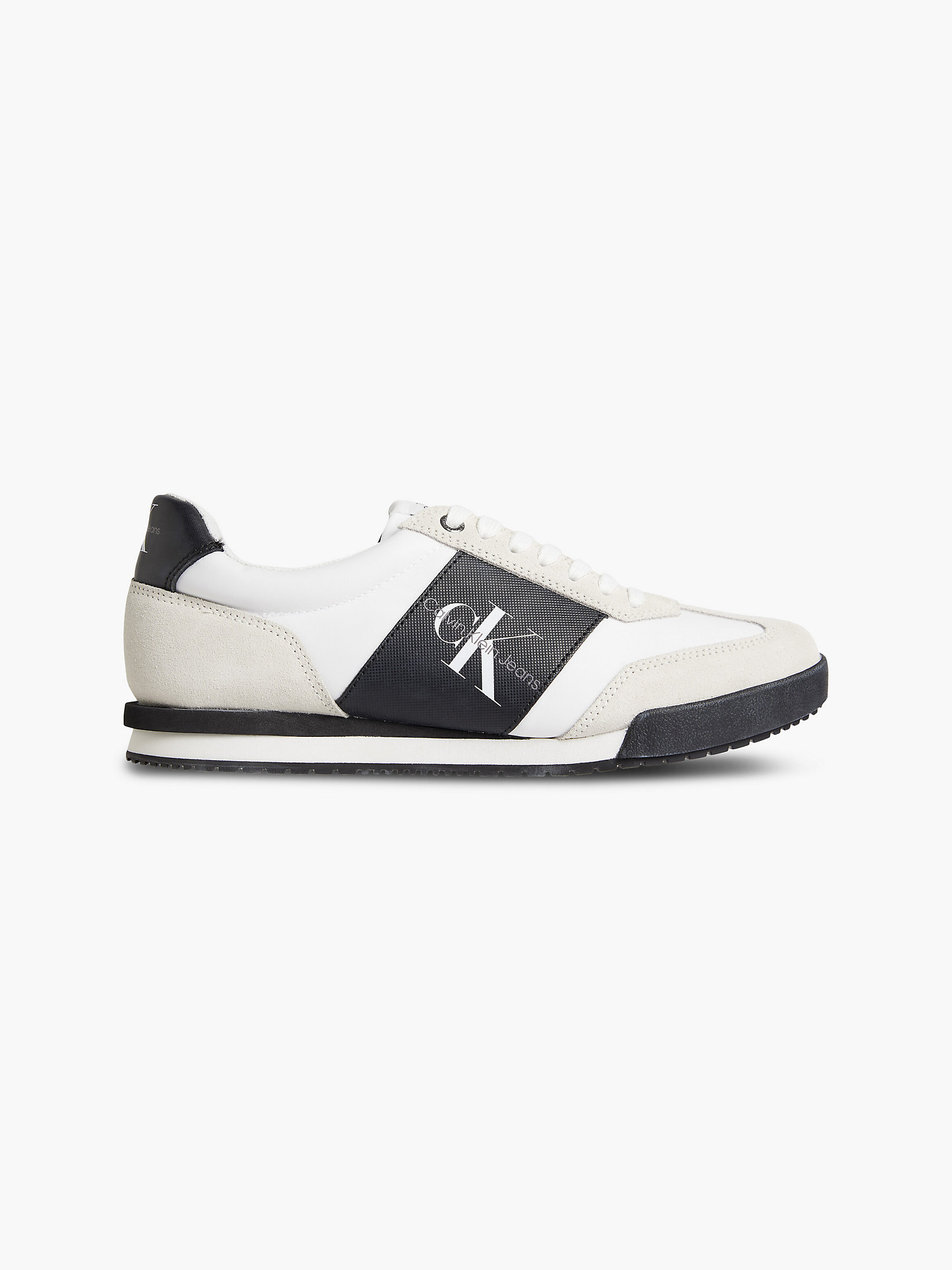 Bright White Leather Trainers undefined men Calvin Klein