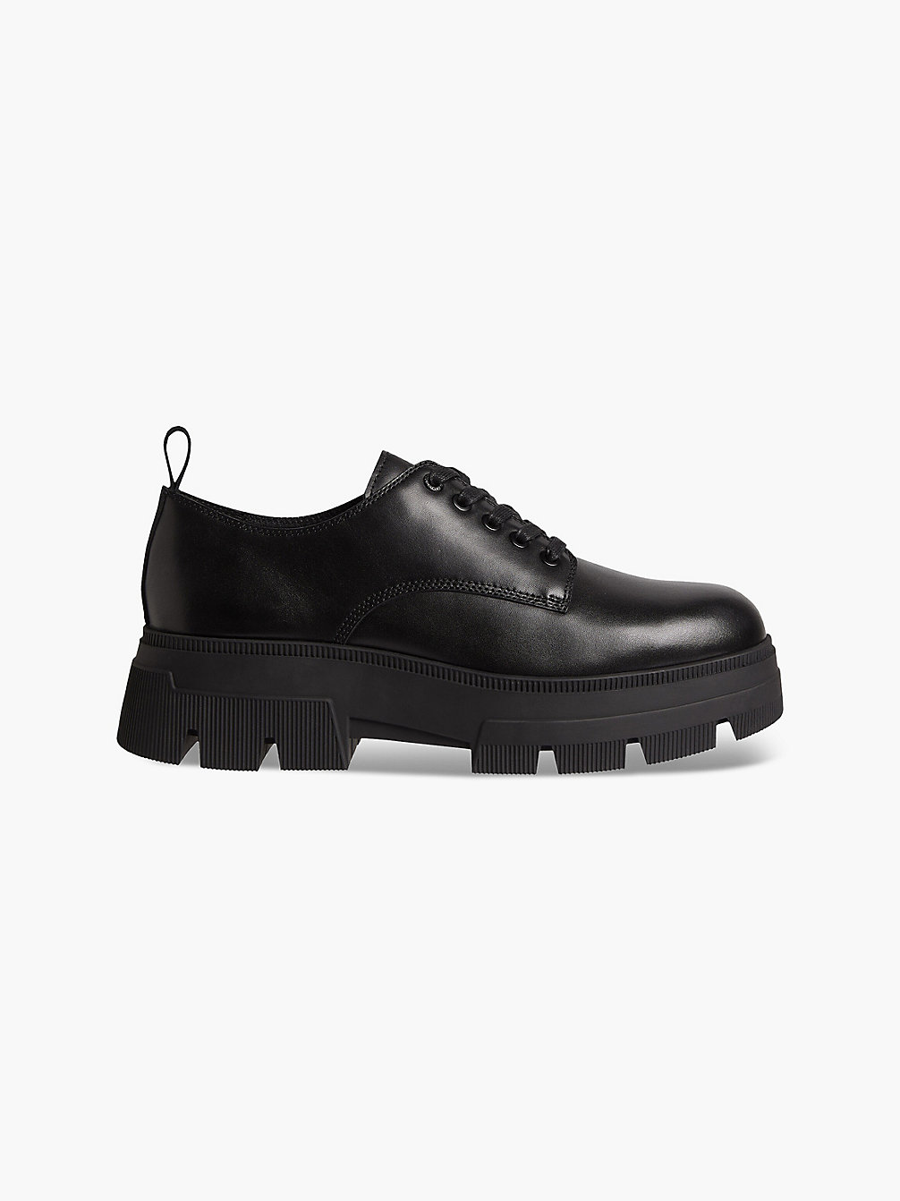 BLACK Leather Chunky Lace-Up Shoes undefined men Calvin Klein