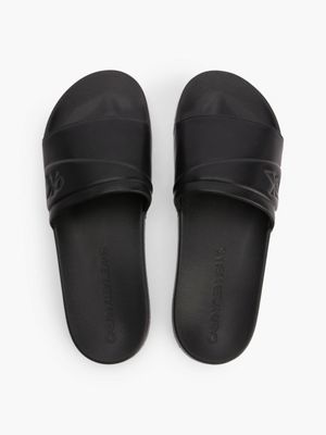  sliders van gerecycled imitatieleer voor heren - calvin klein jeans