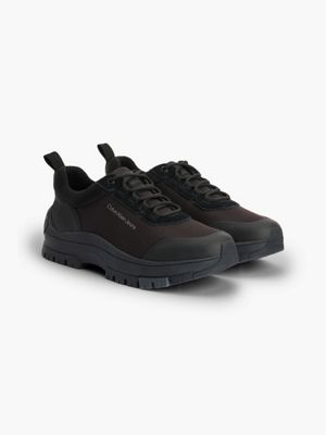 black leather hybrid trainers for men calvin klein jeans