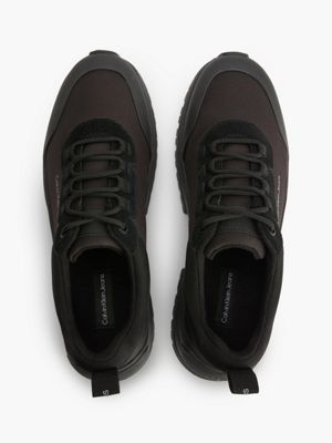 black leather hybrid trainers for men calvin klein jeans