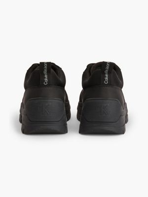 black leather hybrid trainers for men calvin klein jeans