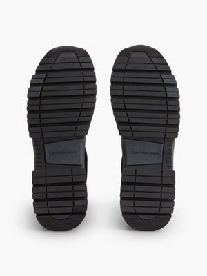 black leather hybrid trainers for men calvin klein jeans