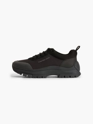 black leather hybrid trainers for men calvin klein jeans