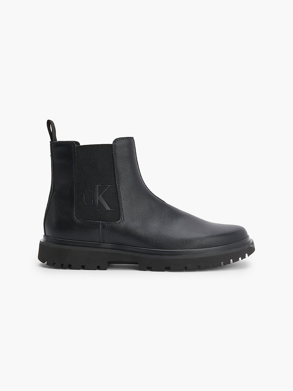 BLACK Leather Chelsea Boots undefined men Calvin Klein