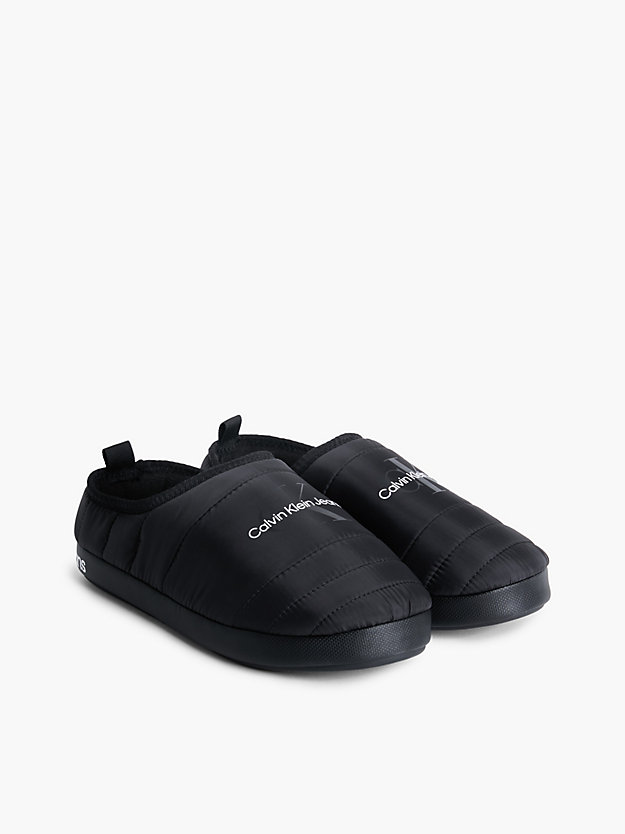 BLACK Recycled Quilted Slippers for men CALVIN KLEIN JEANS