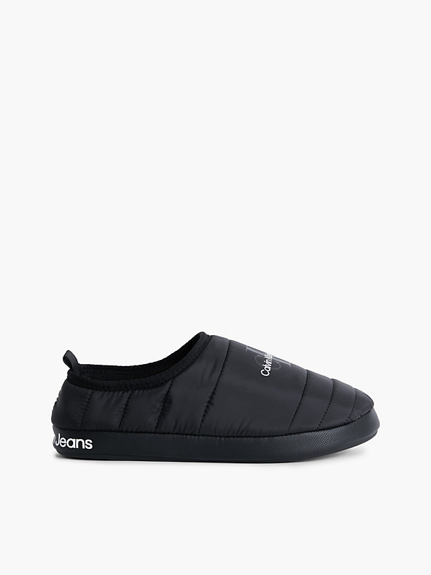 BLACK Recycled Quilted Slippers for men CALVIN KLEIN JEANS