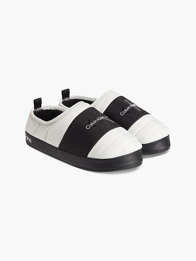 grey recycled quilted slippers for men calvin klein jeans