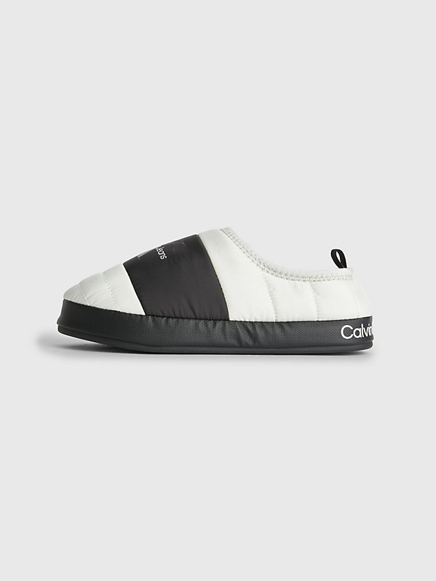 grey recycled quilted slippers for men calvin klein jeans