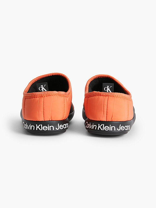 CORAL ORANGE Recycled Quilted Slippers for men CALVIN KLEIN JEANS