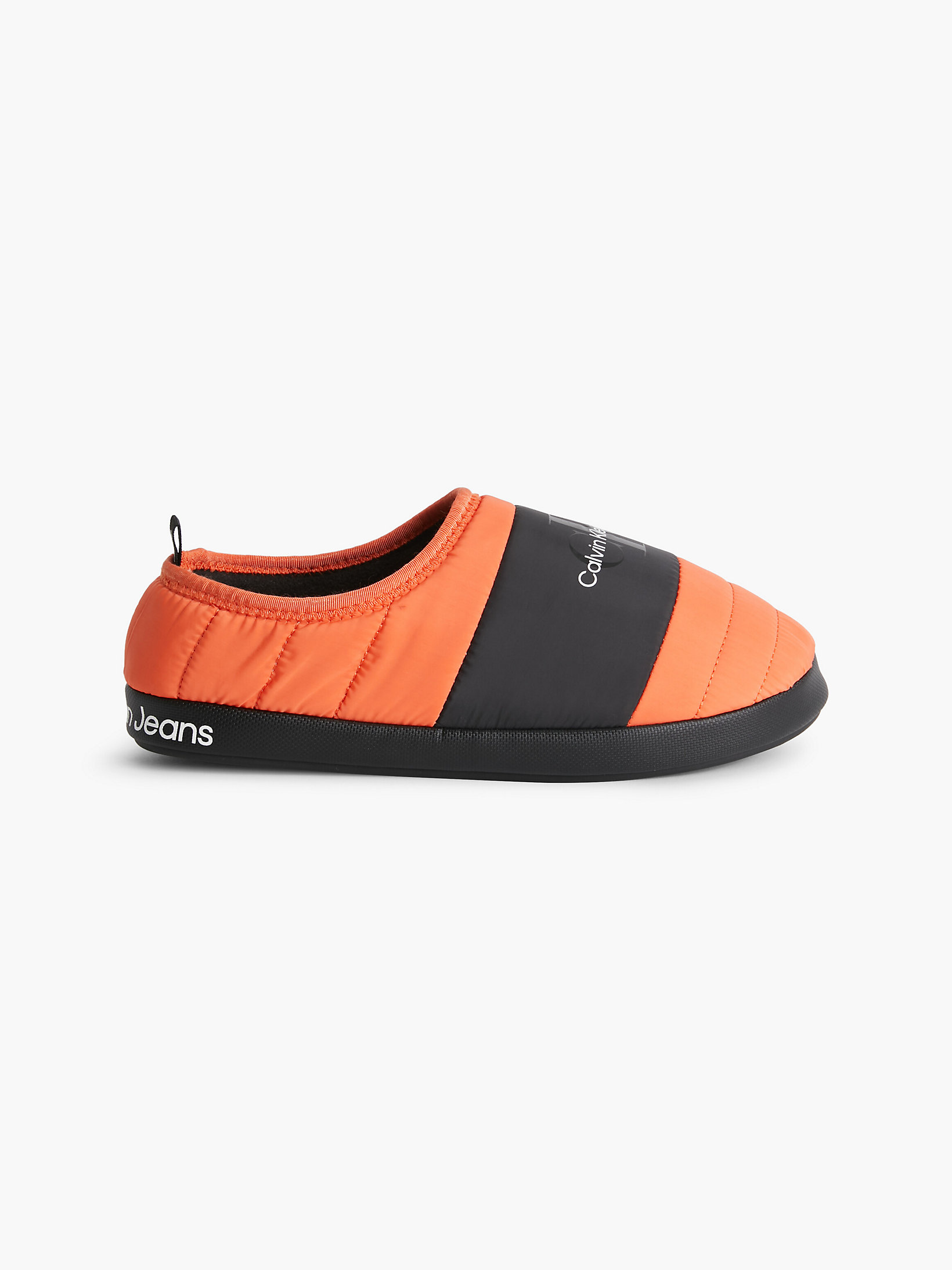 Coral Orange Recycled Quilted Slippers undefined men Calvin Klein