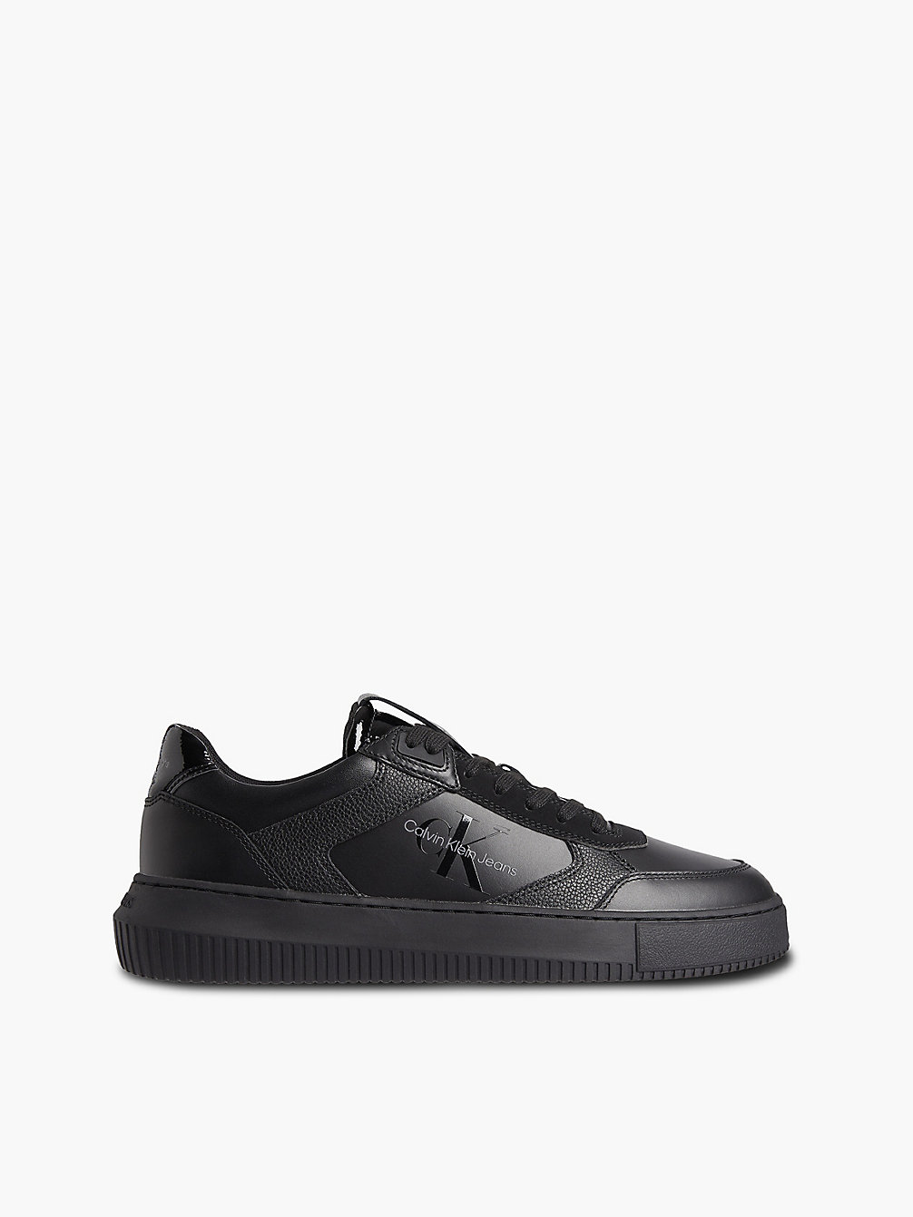 FULL BLACK Leather Trainers undefined men Calvin Klein