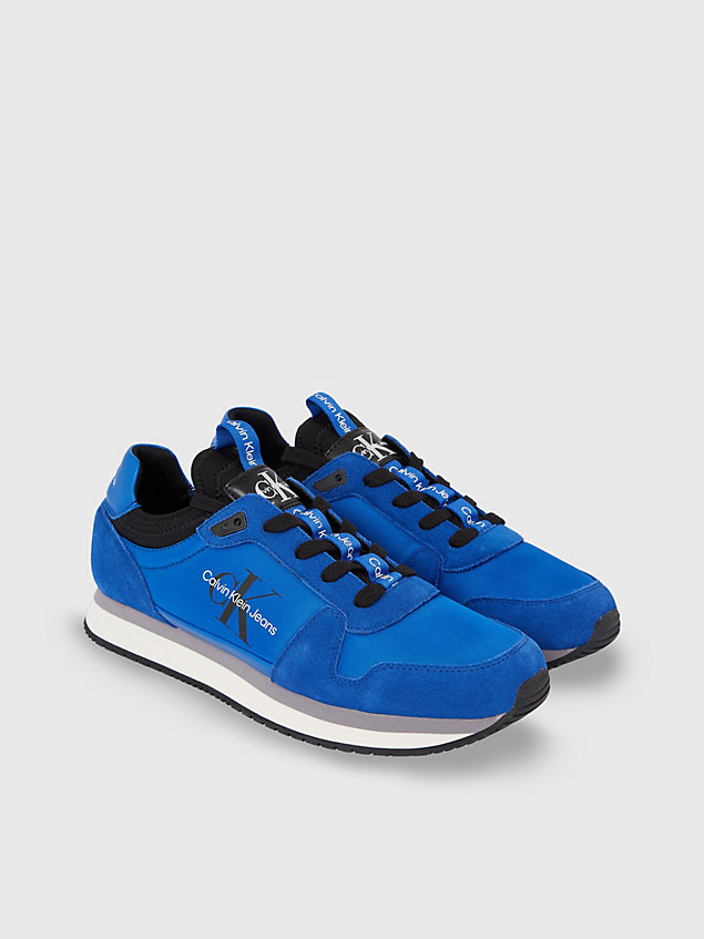 blue twill trainers for men calvin klein jeans