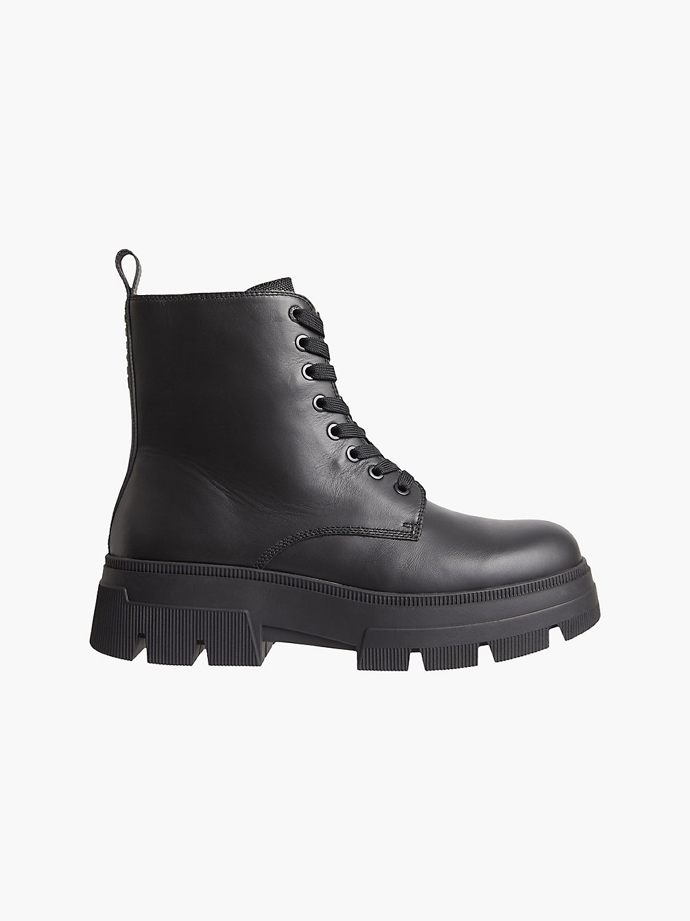 BLACK Leather Chunky Boots undefined men Calvin Klein