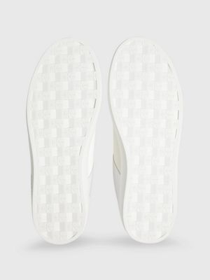WHITE/IVORY Recycled Leather Trainers for men CALVIN KLEIN JEANS