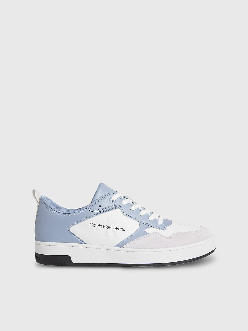 ICELAND BLUE/WHITE/GHOST GREY Leder-Sneakers Mit Logo undefined Herren Calvin Klein