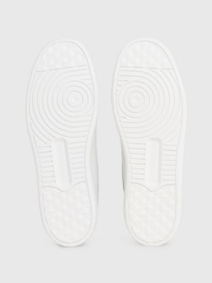 triple bright white leather trainers for men calvin klein jeans