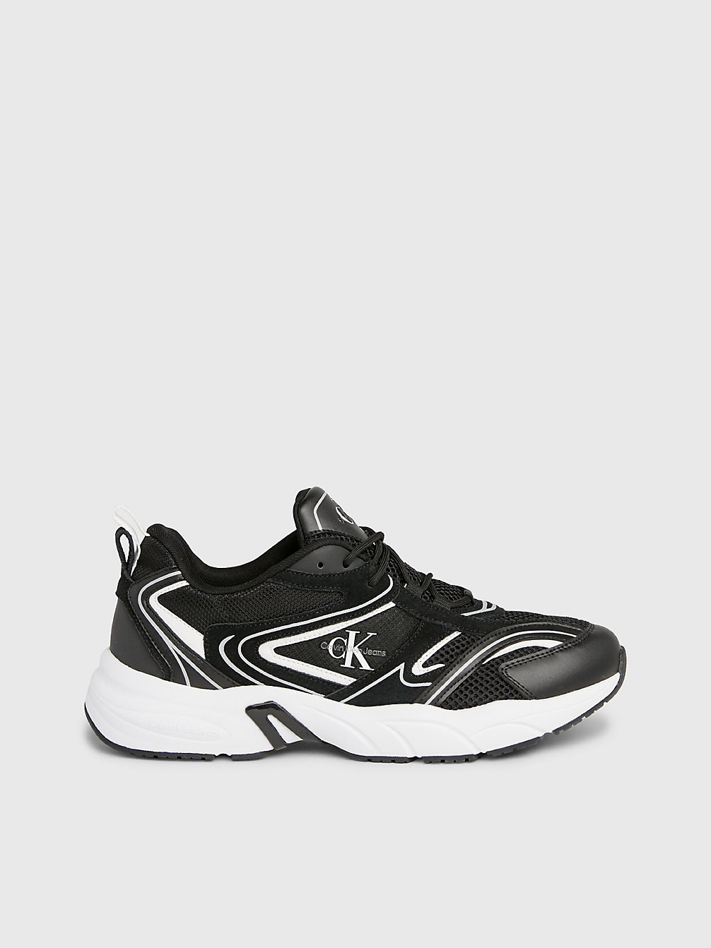BLACK/BRIGHT WHITE Sneaker In Pelle undefined Uomini Calvin Klein