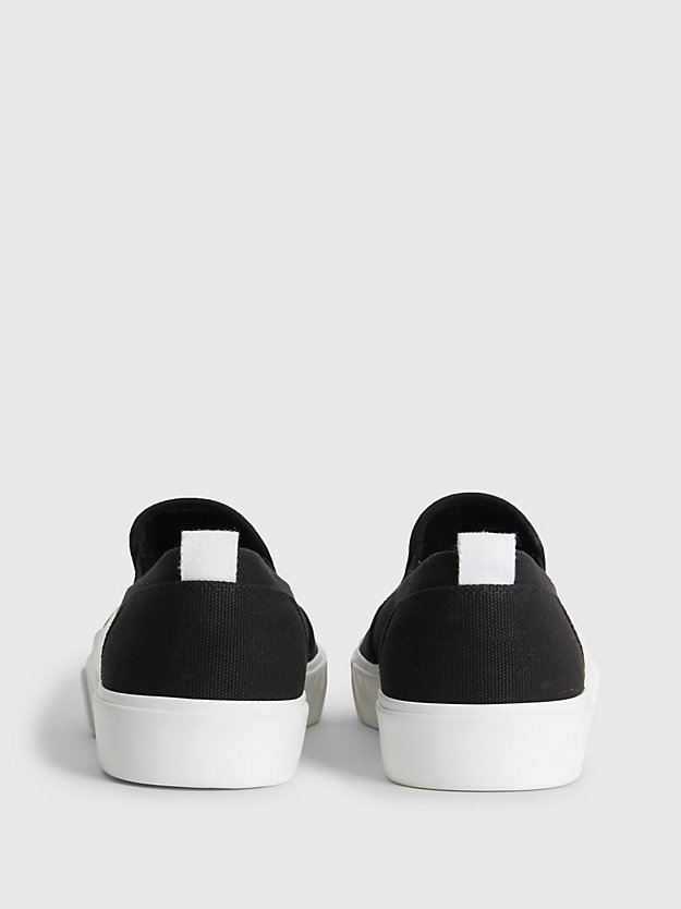 BLACK/WHITE Recycled Canvas Slip-On Shoes for men CALVIN KLEIN JEANS