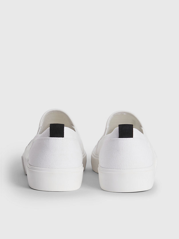 WHITE / BLACK Recycled Canvas Slip-On Shoes for men CALVIN KLEIN JEANS