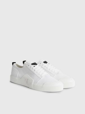 zapatillas de lona reciclada white/black de hombre calvin klein jeans