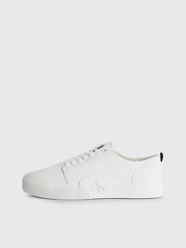WHITE / BLACK Recycled Canvas Trainers for men CALVIN KLEIN JEANS
