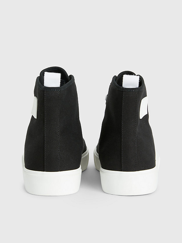 BLACK / WHITE Recycled Canvas High-Top Trainers for men CALVIN KLEIN JEANS